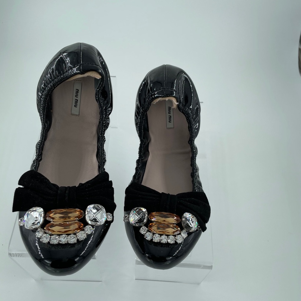 Miu Miu Black Embellished Women's Shoes